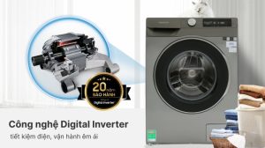 Máy giặt Samsung Inverter 9 kg WW90T634DLN/SV - 25