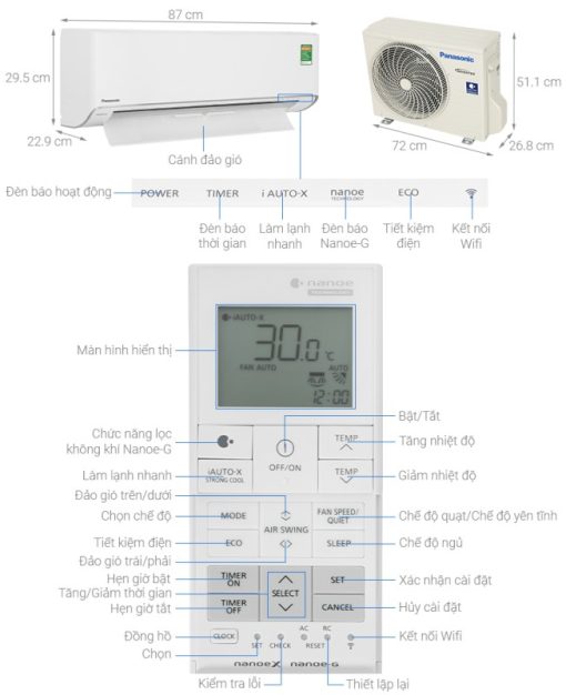 Máy lạnh Panasonic Inverter 1 HP CU/CS-XU9ZKH-8 - 3
