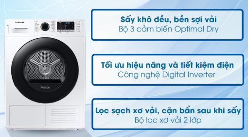 Máy sấy bơm nhiệt Samsung 9 kg DV90TA240AE/SV - 5