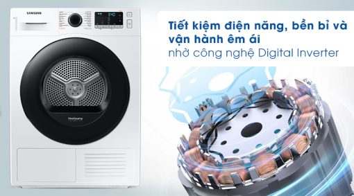 Máy sấy bơm nhiệt Samsung 9 kg DV90TA240AE/SV - 21