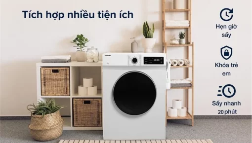 Máy sấy thông hơi Toshiba 7kg TD-H80SEV(WK) - 5