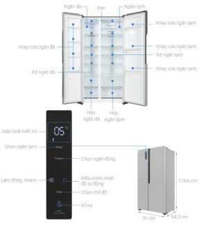 Tủ lạnh LG Inverter 519 lít Side By Side GR-B256JDS - 19