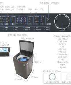 Máy Giặt Aqua Inverter 15 Kg AQW-DR150UGT.PS - 18 Máy Giặt Aqua Inverter 15 Kg AQW-DR150UGT.PS - 17