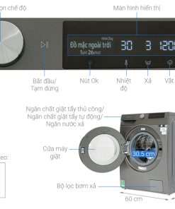 Máy giặt Samsung Inverter 9 kg WW90T634DLN/SV - 19
