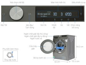 Máy giặt Samsung Inverter 9 kg WW90T634DLN/SV - 19
