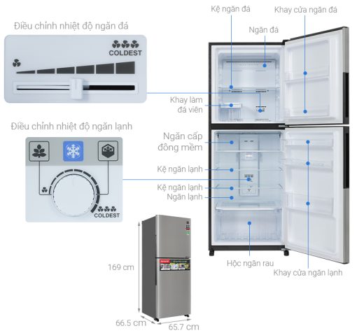 Tủ lạnh Sharp Inverter 330 lít SJ-XP352AE-SL - 3