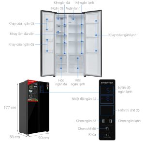 Tủ lạnh Sharp Inverter 442 lít Side By Side SJ-SBX440VG-BK - 25