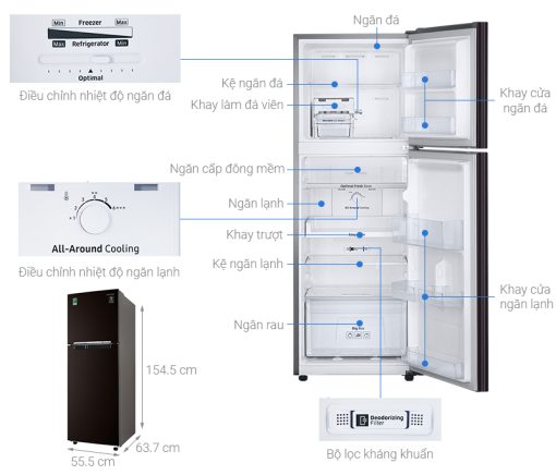 Tủ lạnh Samsung Inverter 236 lít RT22M4032BY/SV - 3