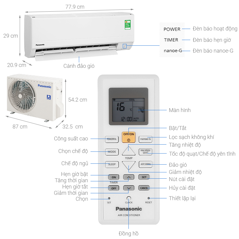 Máy lạnh Panasonic 1.5HP CU/CS-N12ZKH-8