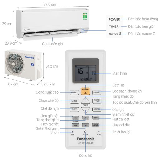 Máy lạnh Panasonic 1.5 HP CU/CS-N12WKH-8M - 3