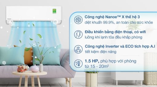 Máy lạnh Panasonic Inverter 1.5 HP CU/CS-XU12ZKH-8 - 5