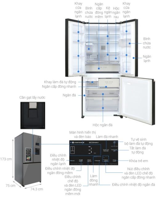 Tủ lạnh Panasonic Inverter 495 lít NR-CW530XMMV - 3