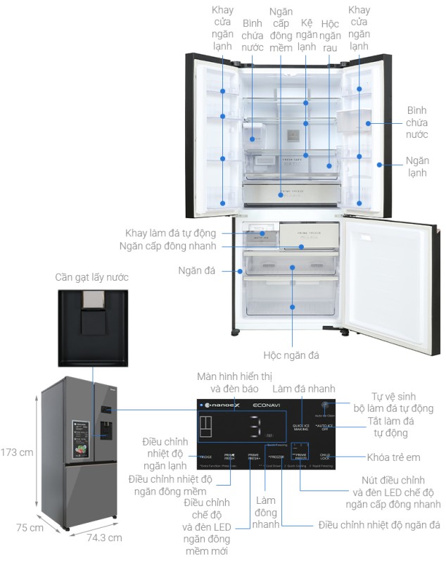 Tủ lạnh Panasonic Inverter 495 lít NR-CW530XMMV