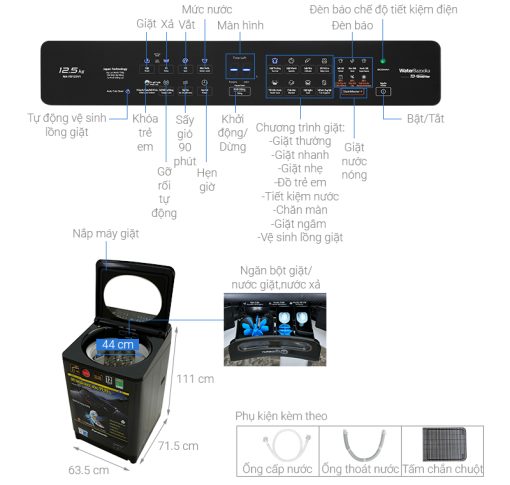 Máy giặt Panasonic Inverter 12.5 kg NA-FD125V1BV - 3