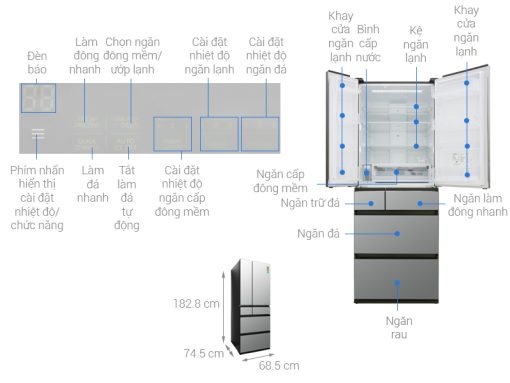 Tủ lạnh Panasonic Inverter 589 lít NR-F603GT-X2 - 3