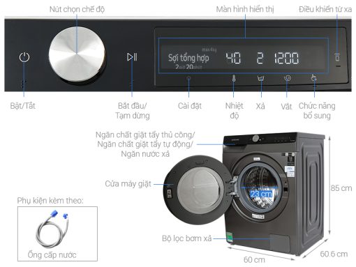 Máy giặt Samsung AI Inverter 10kg WW10T634DLX/SV - 3