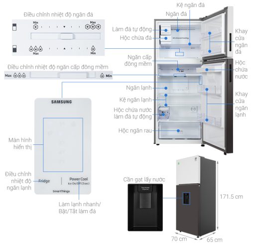 Tủ lạnh Samsung Inverter 382 lít RT38CB6784C3SV - 3