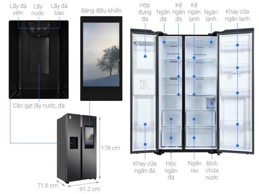Tủ lạnh Family Hub Samsung Inverter 616 lít RS64T5F01B4/SV - 3