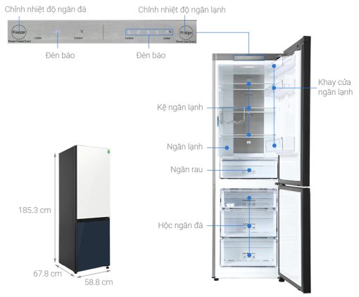 Tủ lạnh Samsung Inverter 339 lít RB33T307029/SV - 3