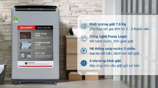 Máy giặt Sharp 7.5 Kg ES-Y75HV-S - 5