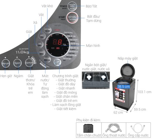 Máy giặt Sharp 11 kg ES-W110HV-S - 3