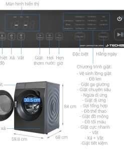 Máy giặt Sharp Inverter 12.5 Kg ES-FK1252PV-S - 25