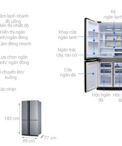 Tủ lạnh Sharp Inverter 678 lít SJ-FX680V-ST - 18 Tủ lạnh Sharp Inverter 678 lít SJ-FX680V-ST - 17