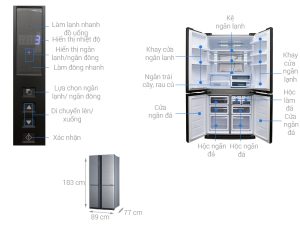 Tủ lạnh Sharp Inverter 678 lít SJ-FX680V-ST - 17