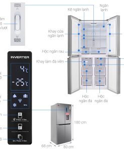 Tủ lạnh Sharp Inverter 401 lít SJ-FXP480V-SL - 26 Tủ lạnh Sharp Inverter 401 lít SJ-FXP480V-SL - 25