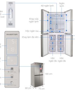 Tủ lạnh Sharp Inverter 401 lít SJ-FXP480VG-CH - 28 Tủ lạnh Sharp Inverter 401 lít SJ-FXP480VG-CH - 27