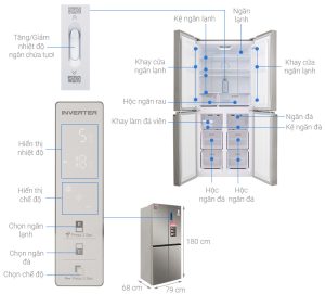 Tủ lạnh Sharp Inverter 401 lít SJ-FXP480VG-CH - 27
