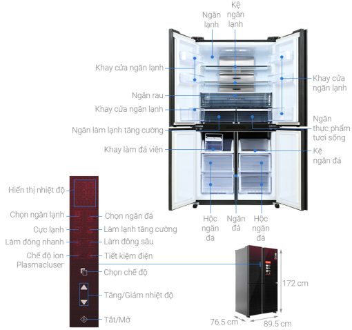 Tủ lạnh Sharp Inverter 525 lít SJ-FXP600VG-MR - 3