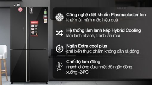Tủ lạnh Sharp Inverter 572 lít SJ-FXP640VG-BK - 9