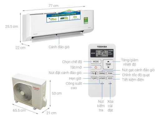 Máy lạnh TOSHIBA Inverter 1HP RAS-H10C4KCVG-V/RAS-H10C4ACVG-V - 3