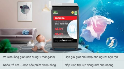 Máy giặt Toshiba Inverter 9 Kg AW-DK1000FV(KK) - 9