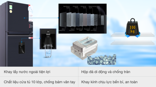 Tủ lạnh Toshiba Inverter 311 lít GR-RT395WE-PMV(06)-MG - 23