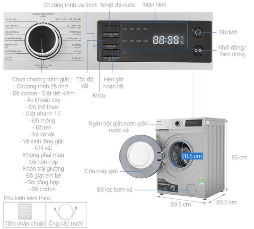 Máy giặt Toshiba Inverter 9.5 kg TW-BK105S3V (SK) - 3