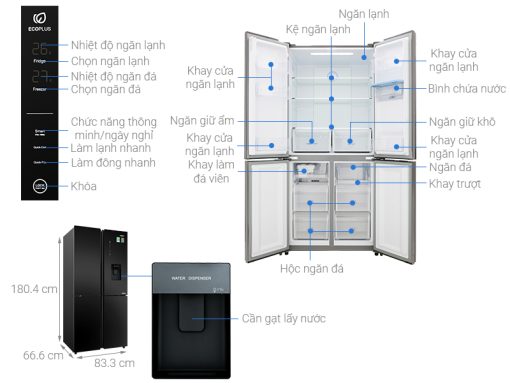 Tủ lạnh Aqua Inverter 456 lít AQR-IGW525EM (GB) - 3