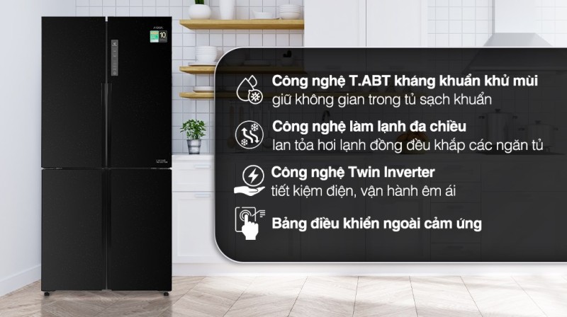 Tủ lạnh Aqua Inverter 456 lít AQR-M525XA(FB)