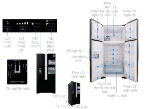 Tủ lạnh Hitachi Inverter 540 lít R-FW690PGV7-GBK - 27