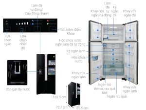 Tủ lạnh Hitachi Inverter 540 lít R-FW690PGV7X-GBK - 21
