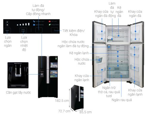 Tủ lạnh Hitachi Inverter 540 lít R-FW690PGV7X-GBK - 3