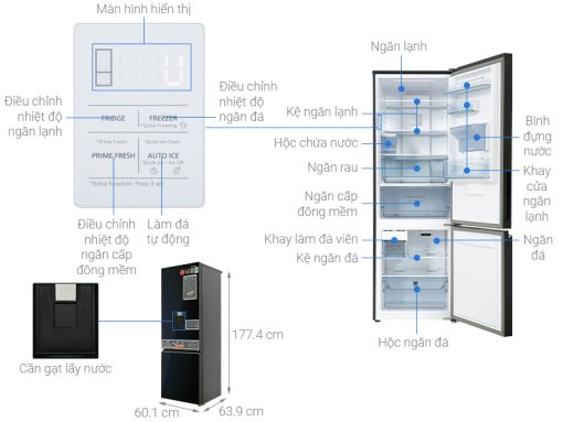 Tủ lạnh Panasonic Inverter 325 lít NR-BV361WGKV - 3