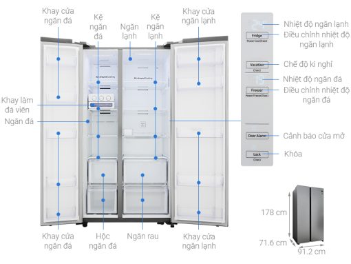 Tủ lạnh Samsung Inverter 655 lít RS62R5001M9/SV - 3