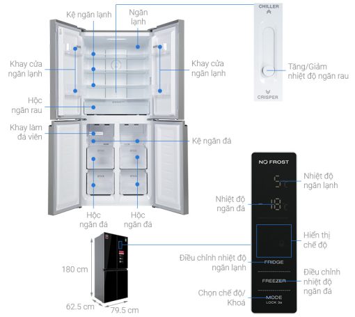 Tủ Lạnh Sharp Inverter 362 Lít SJ-FX420VG-BK - 3