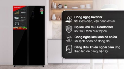 Tủ lạnh Sharp Inverter 442 lít Side By Side SJ-SBX440VG-BK - 7