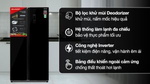 Tủ lạnh Sharp Inverter 532 lít Side By Side SJ-SBX530VG-BK - 37