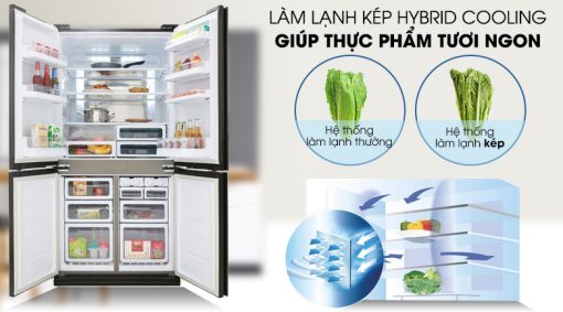 Tủ lạnh Sharp Inverter 678 lít SJ-FX688VG-BK - 15