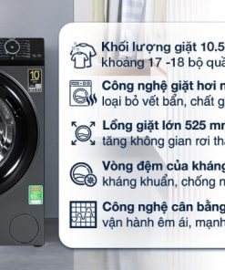 Máy giặt Aqua Inverter 10.5 kg AQD-A1052J BK - 25