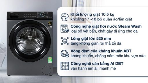 Máy giặt Aqua Inverter 10.5 kg AQD-A1052J BK - 5